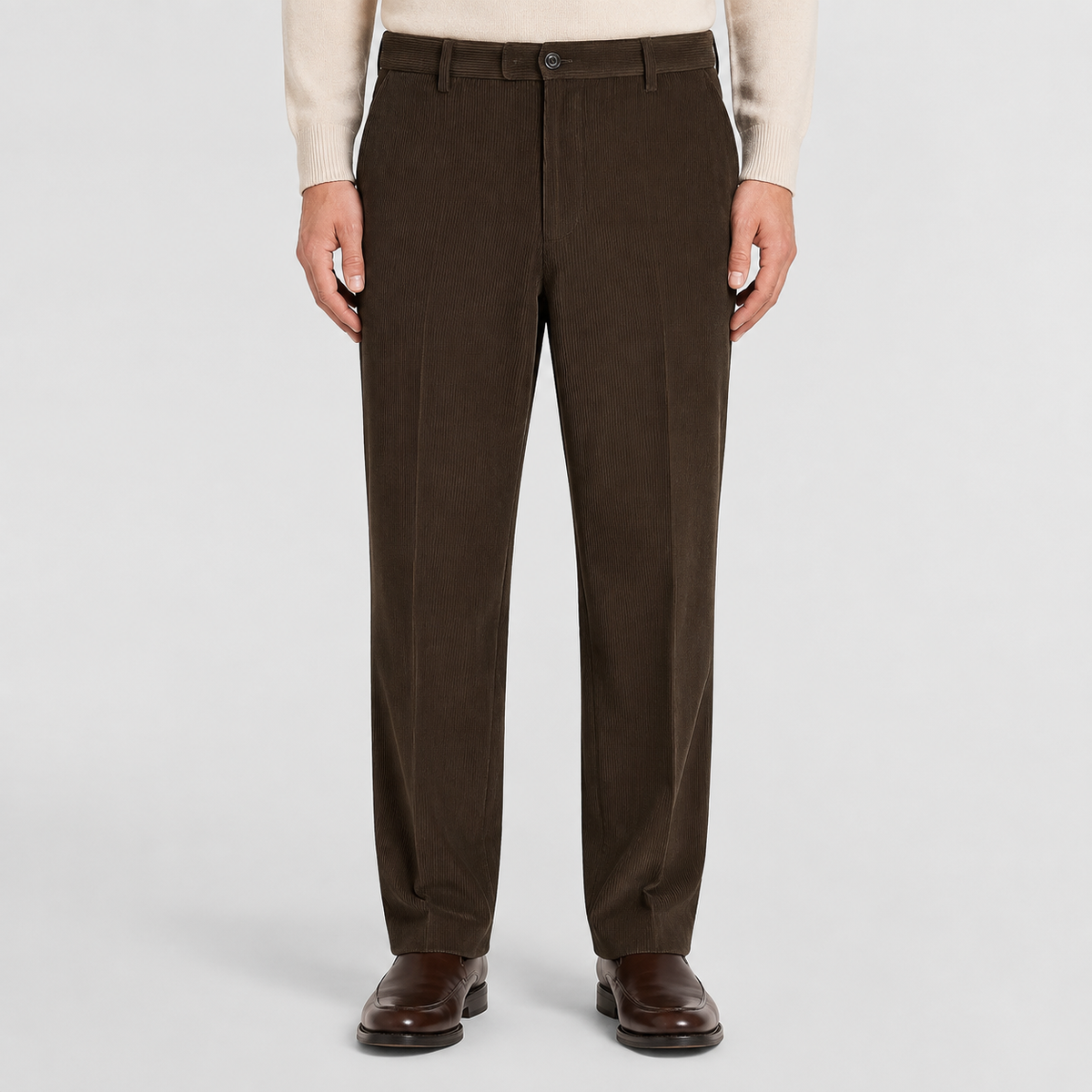 Men's Corduroy Trousers – Elasticated Waist Smart Casual
