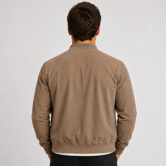 Men's Suede Bomber Jacket – Lightweight Smart Casual