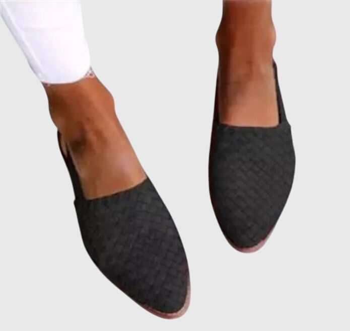 Women's Orthopaedic Woven Slingback Flats with Adjustable Strap for Summer
