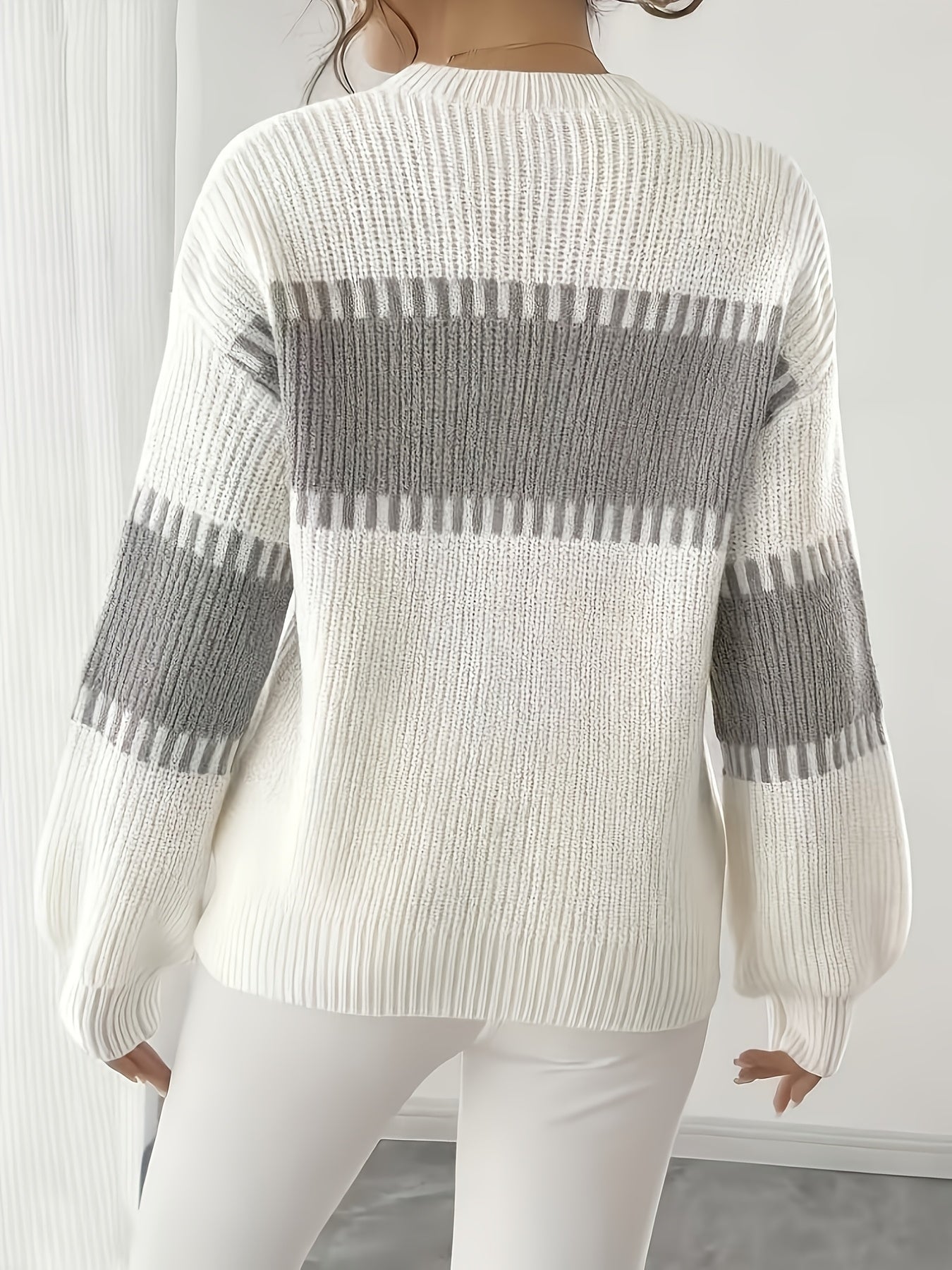 2025 New Women'S Autumn/Casual Striped Off-Shoulder Long Sleeve Sweater, Multicolor Stripes, Winter Women'S Wear, Suitable for Spring/Autumn Outerwear, Winter Inner Wear, Casual And Versatile Sweater