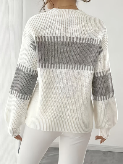 2025 New Women'S Autumn/Casual Striped Off-Shoulder Long Sleeve Sweater, Multicolor Stripes, Winter Women'S Wear, Suitable for Spring/Autumn Outerwear, Winter Inner Wear, Casual And Versatile Sweater