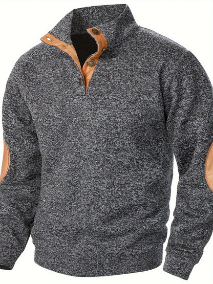 Autumn and winter Men's stand-collar long-sleeve casual sweatshirt top