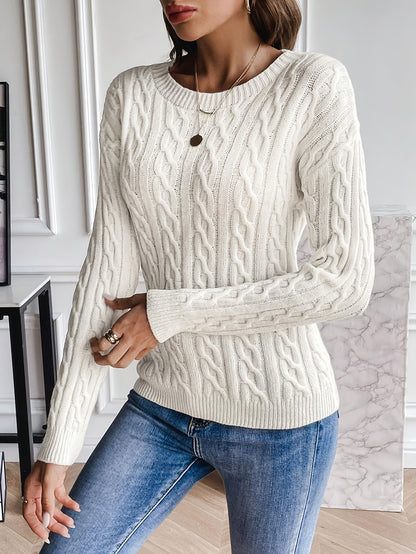 French-Style Chunky Drop Shoulder Sweater