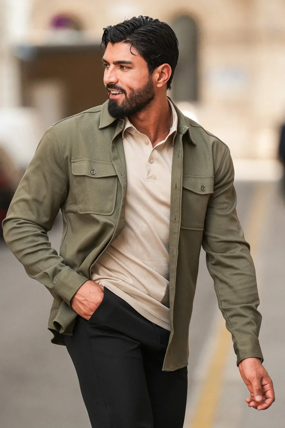 Men's Khaki Premium Overshirt