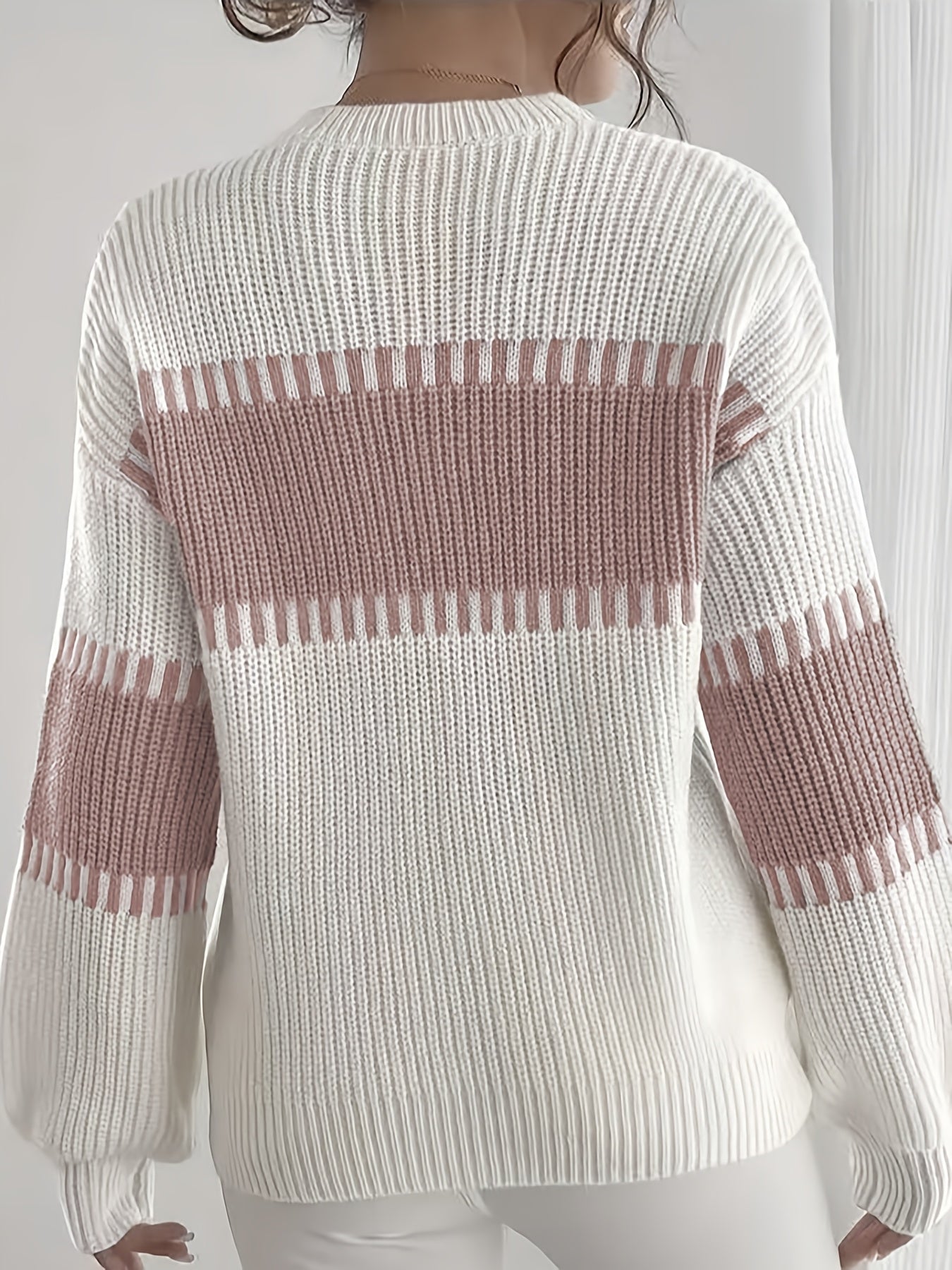 2025 New Women'S Autumn/Casual Striped Off-Shoulder Long Sleeve Sweater, Multicolor Stripes, Winter Women'S Wear, Suitable for Spring/Autumn Outerwear, Winter Inner Wear, Casual And Versatile Sweater