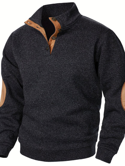 Autumn and winter Men's stand-collar long-sleeve casual sweatshirt top