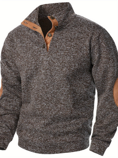 Autumn and winter Men's stand-collar long-sleeve casual sweatshirt top