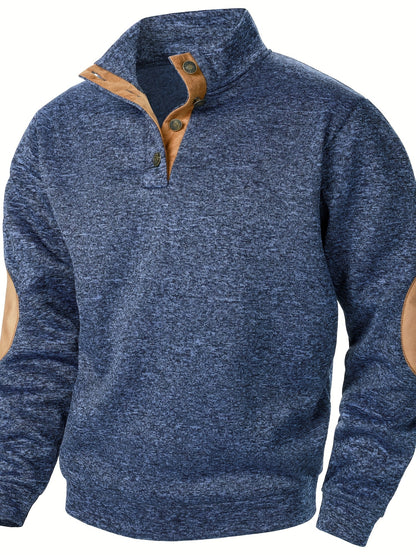Autumn and winter Men's stand-collar long-sleeve casual sweatshirt top
