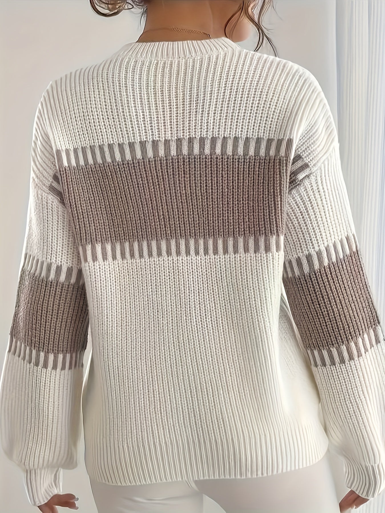2025 New Women'S Autumn/Casual Striped Off-Shoulder Long Sleeve Sweater, Multicolor Stripes, Winter Women'S Wear, Suitable for Spring/Autumn Outerwear, Winter Inner Wear, Casual And Versatile Sweater