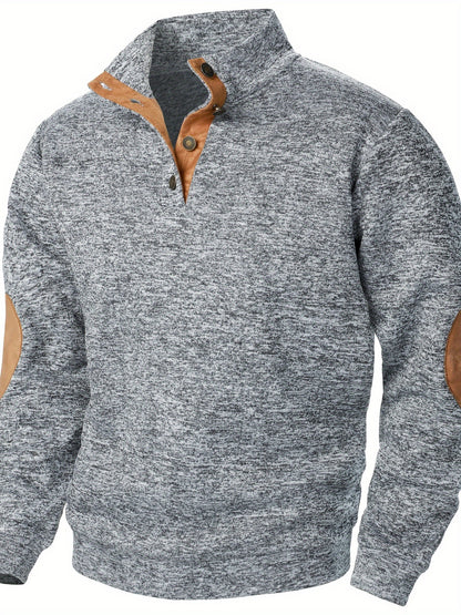 Autumn and winter Men's stand-collar long-sleeve casual sweatshirt top