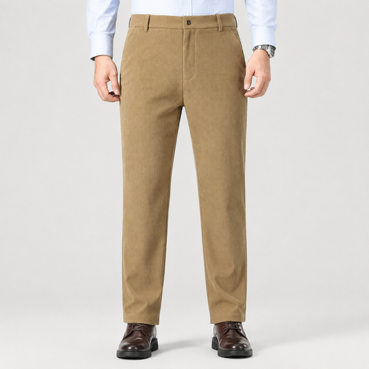 Men's Corduroy Trousers – Elasticated Waist Smart Casual