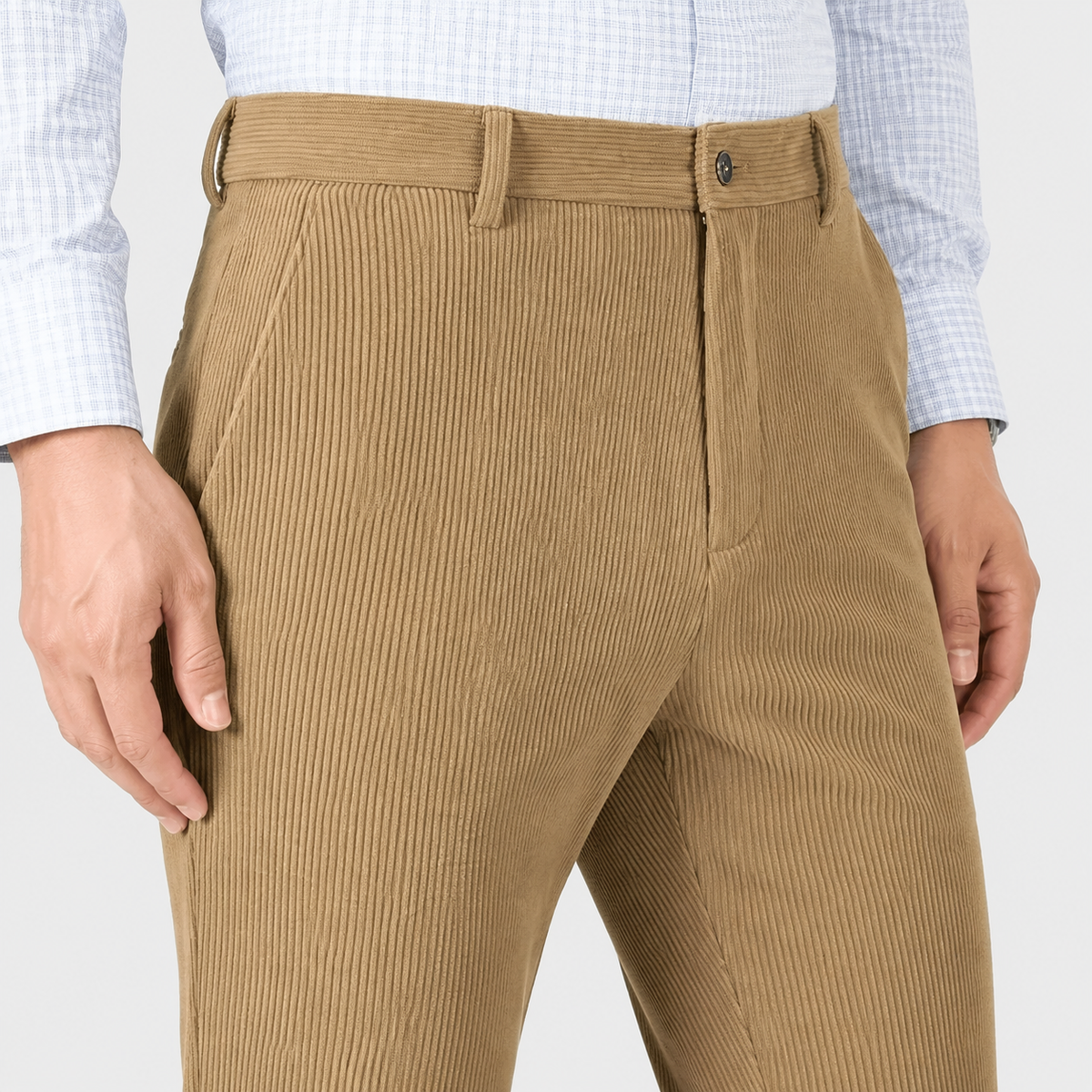 Men's Corduroy Trousers – Elasticated Waist Smart Casual