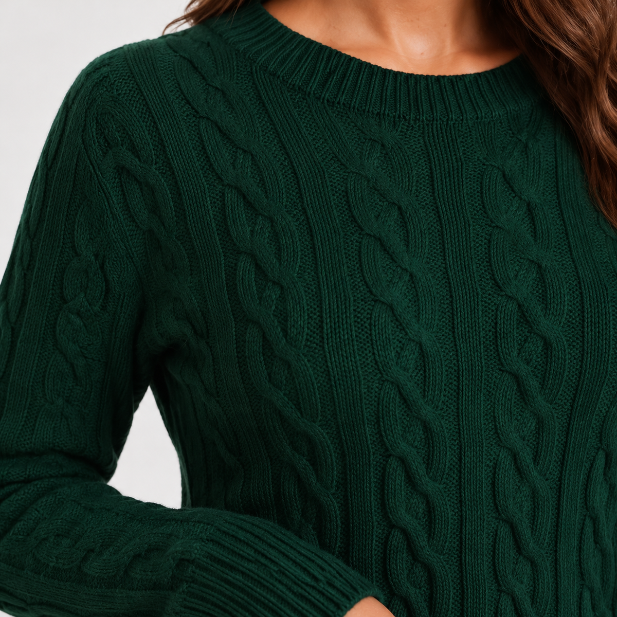 Women's Chunky Knit Jumper – Drop Shoulder Fit