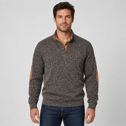 Men's Collared Knit Jumper – Button Neck Long Sleeve