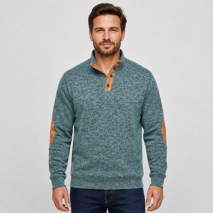 Men's Collared Knit Jumper – Button Neck Long Sleeve