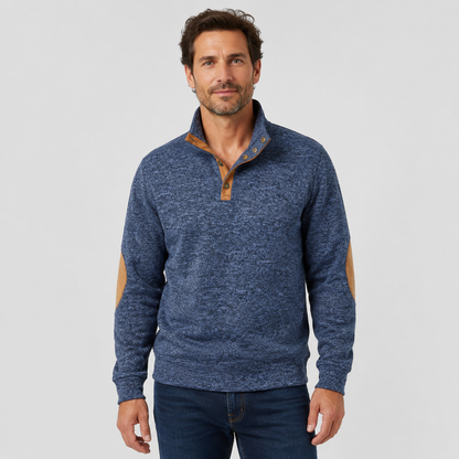 Men's Collared Knit Jumper – Button Neck Long Sleeve