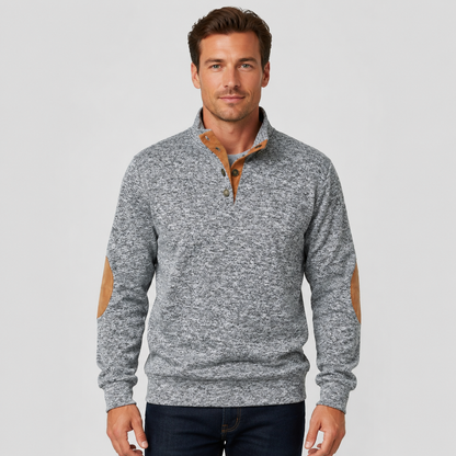 Men's Collared Knit Jumper – Button Neck Long Sleeve