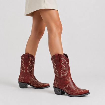 Women's Embroidered Cowboy Boots – Mid-Calf Western Style