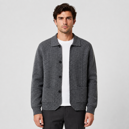 Men's Soft Knit Button Overshirt – Relaxed Fit