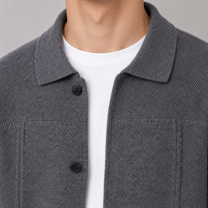 Men's Soft Knit Button Overshirt – Relaxed Fit