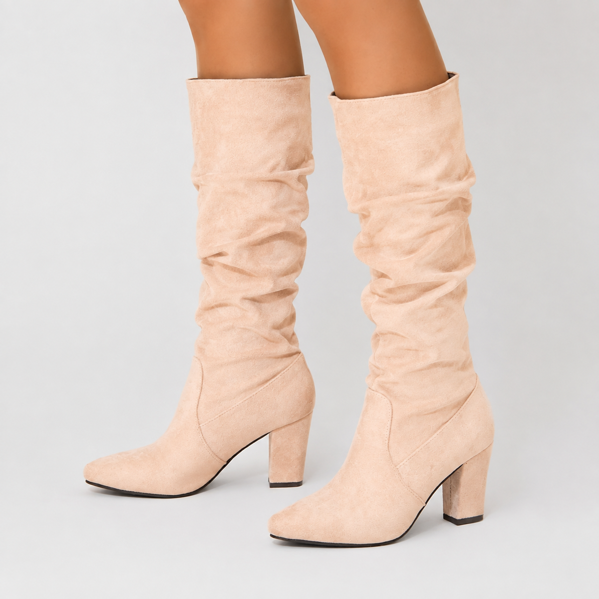 Women's Over-The-Knee Heeled Boots – Pointed Toe Block Heel