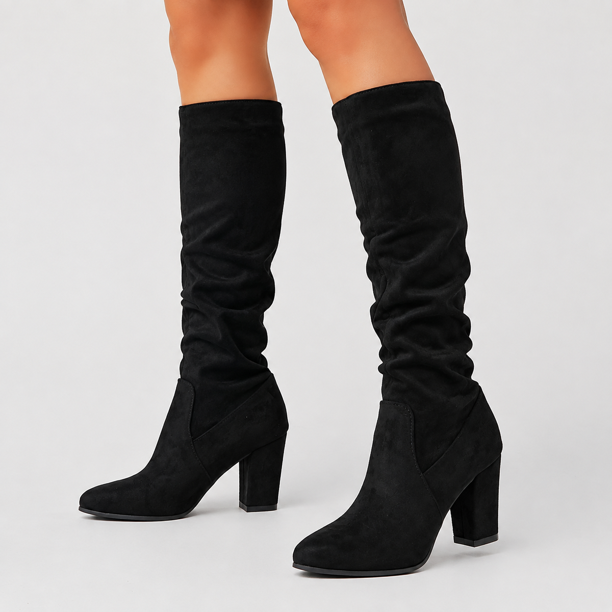 Women's Over-The-Knee Heeled Boots – Pointed Toe Block Heel