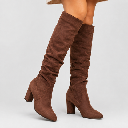 Women's Over-The-Knee Heeled Boots – Pointed Toe Block Heel