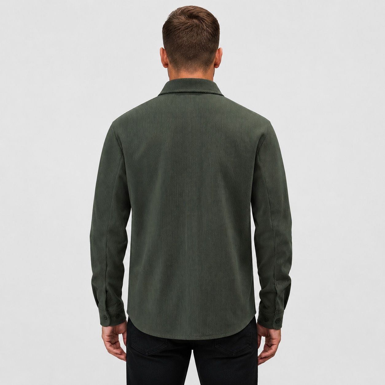 Men's - Thick Corduroy Overshirt Lapel Button-Up