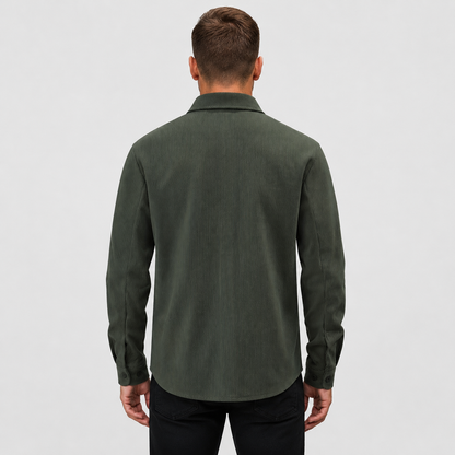 Men's - Thick Corduroy Overshirt Lapel Button-Up
