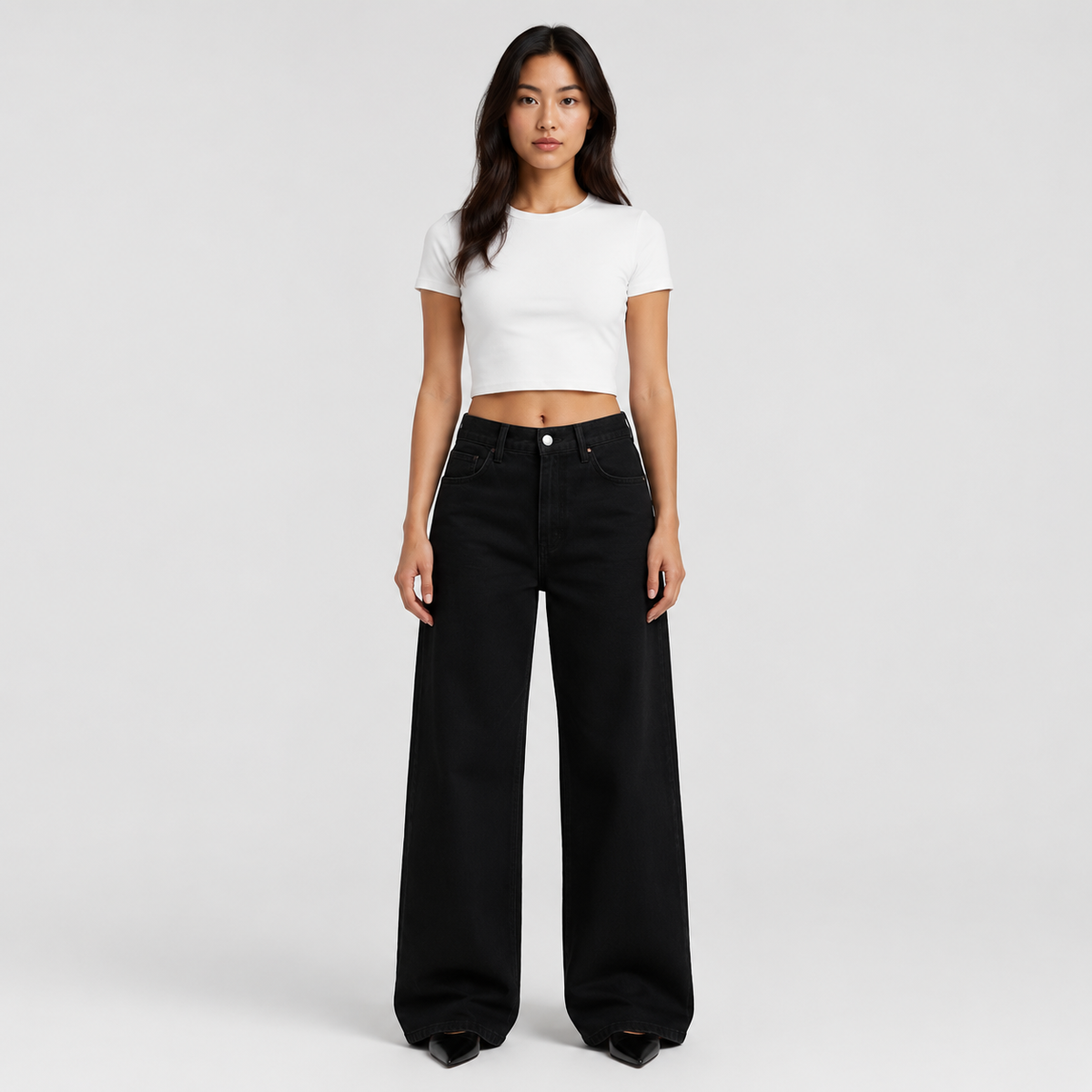 Women's Straight Leg Jeans – Stretch Denim Mid Rise