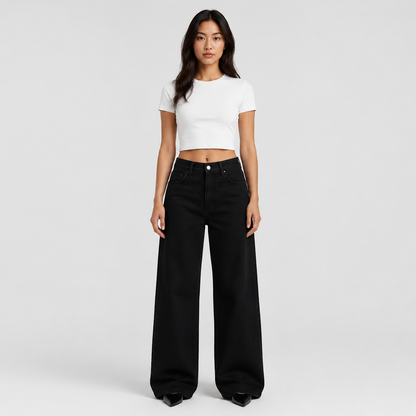 Women's Straight Leg Jeans – Stretch Denim Mid Rise