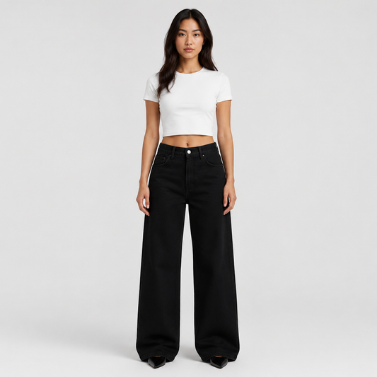 Women's Straight Leg Jeans – Stretch Denim Mid Rise