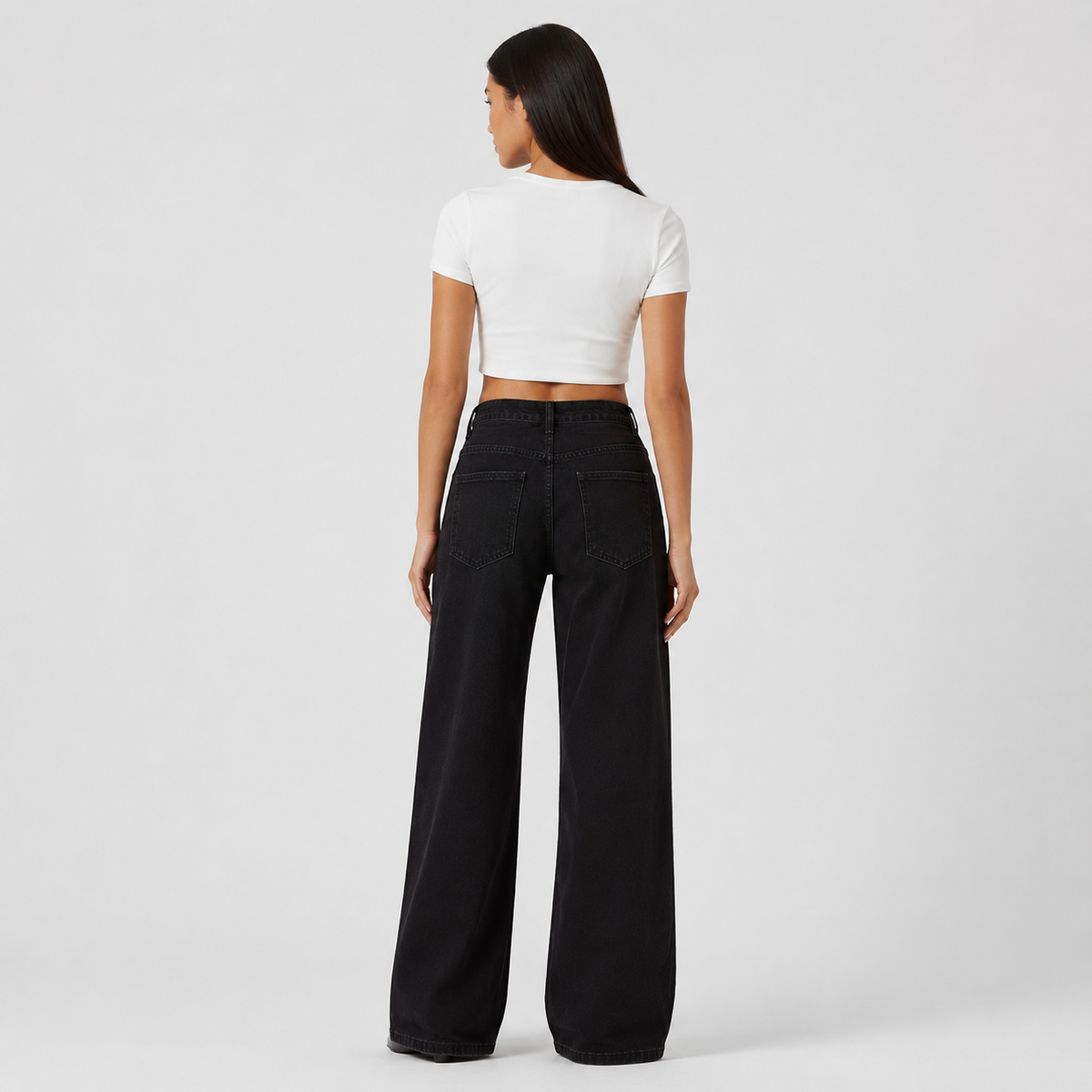Women's Straight Leg Jeans – Stretch Denim Mid Rise