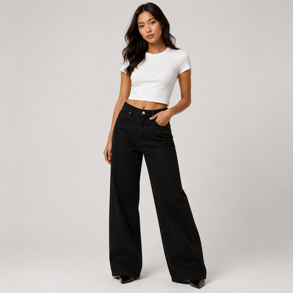 Women's Straight Leg Jeans – Stretch Denim Mid Rise