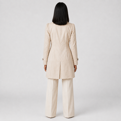 Women's Tailored Trench Coat – Short Buttoned Fit