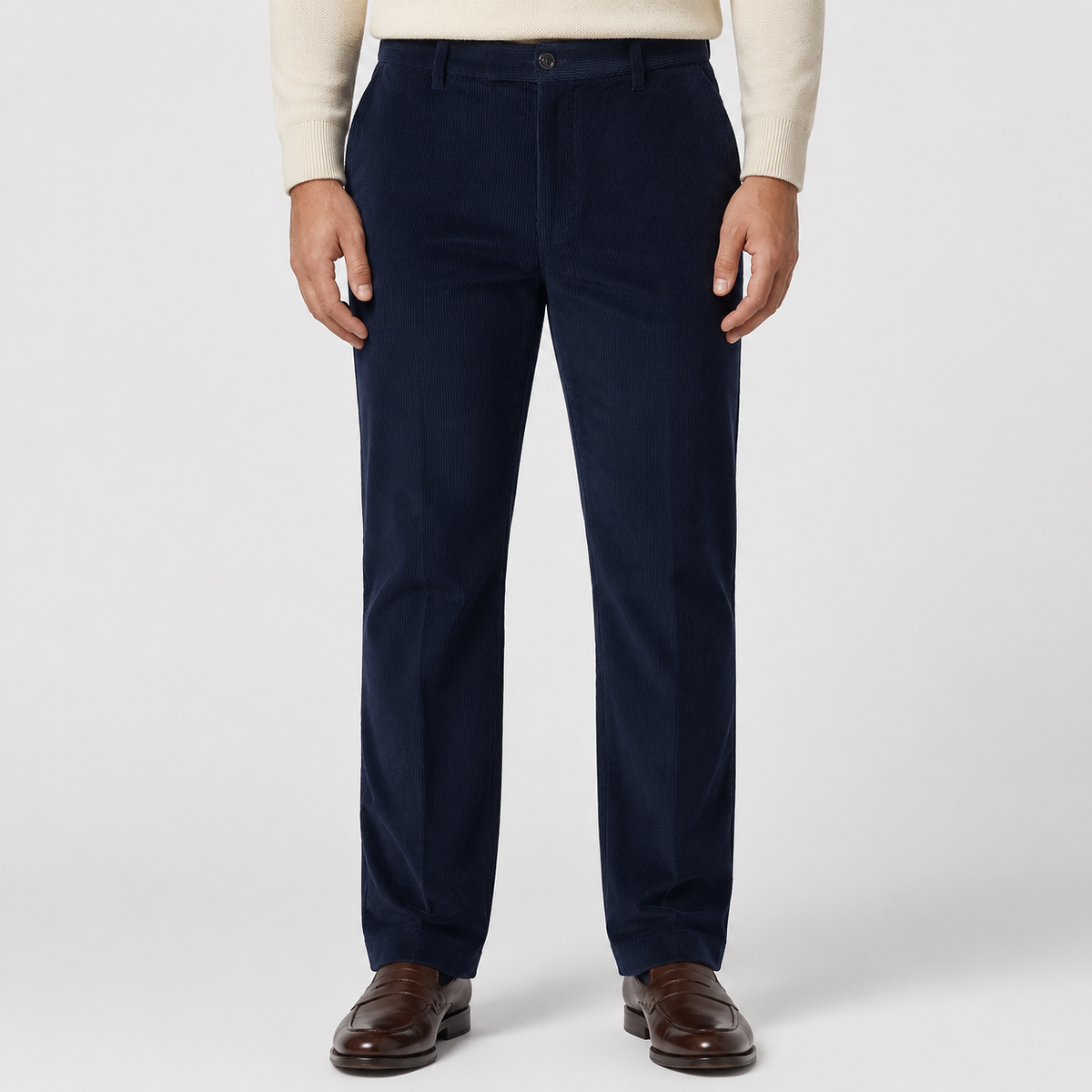 Men's Corduroy Trousers – Elasticated Waist Smart Casual