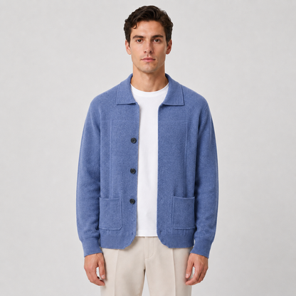 Men's Soft Knit Button Overshirt – Relaxed Fit
