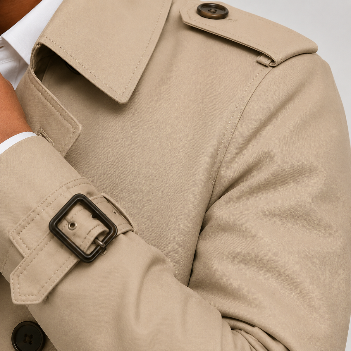 Men's Belted Trench Coat – Classic Tailored Style