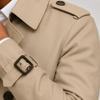 Men's Belted Trench Coat – Classic Tailored Style