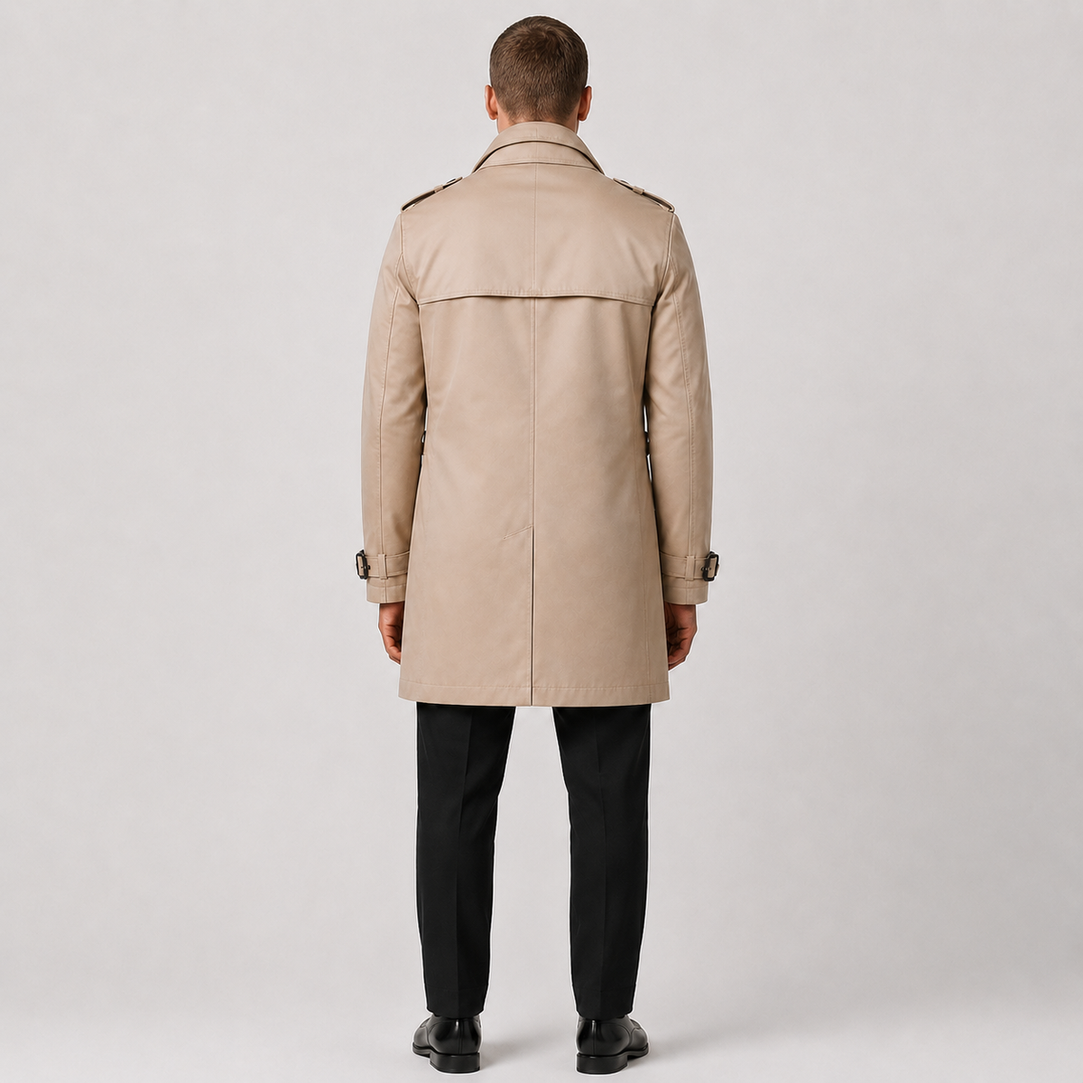 Men's Belted Trench Coat – Classic Tailored Style