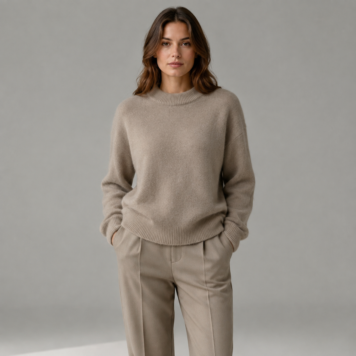 Women's Soft Knit Sweater – Relaxed Crew Neck