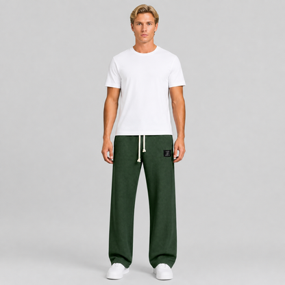 Men's Waffle Knit Drawstring Trousers – Relaxed Casual Lounge Fit