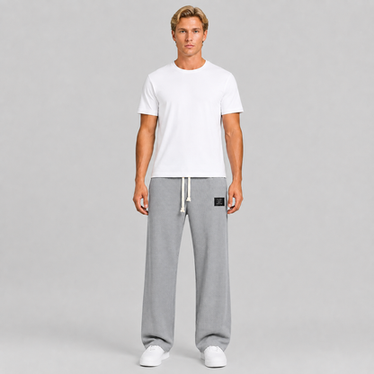 Men's Waffle Knit Drawstring Trousers – Relaxed Casual Lounge Fit