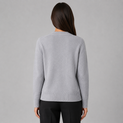 Women's V-Neck Cardigan – Gold Heart Button Detail