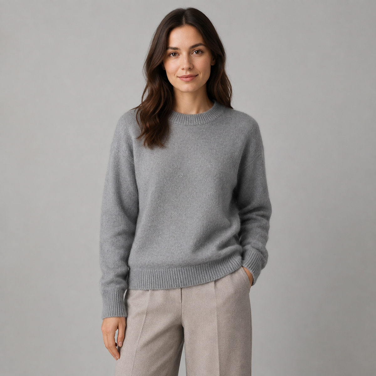 Women's Soft Knit Sweater – Relaxed Crew Neck