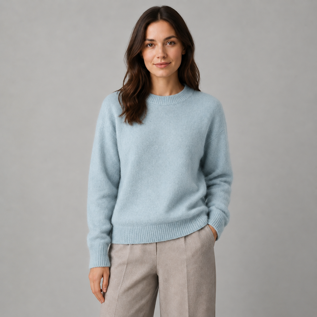 Women's Soft Knit Sweater – Relaxed Crew Neck
