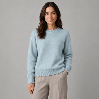 Women's Soft Knit Sweater – Relaxed Crew Neck