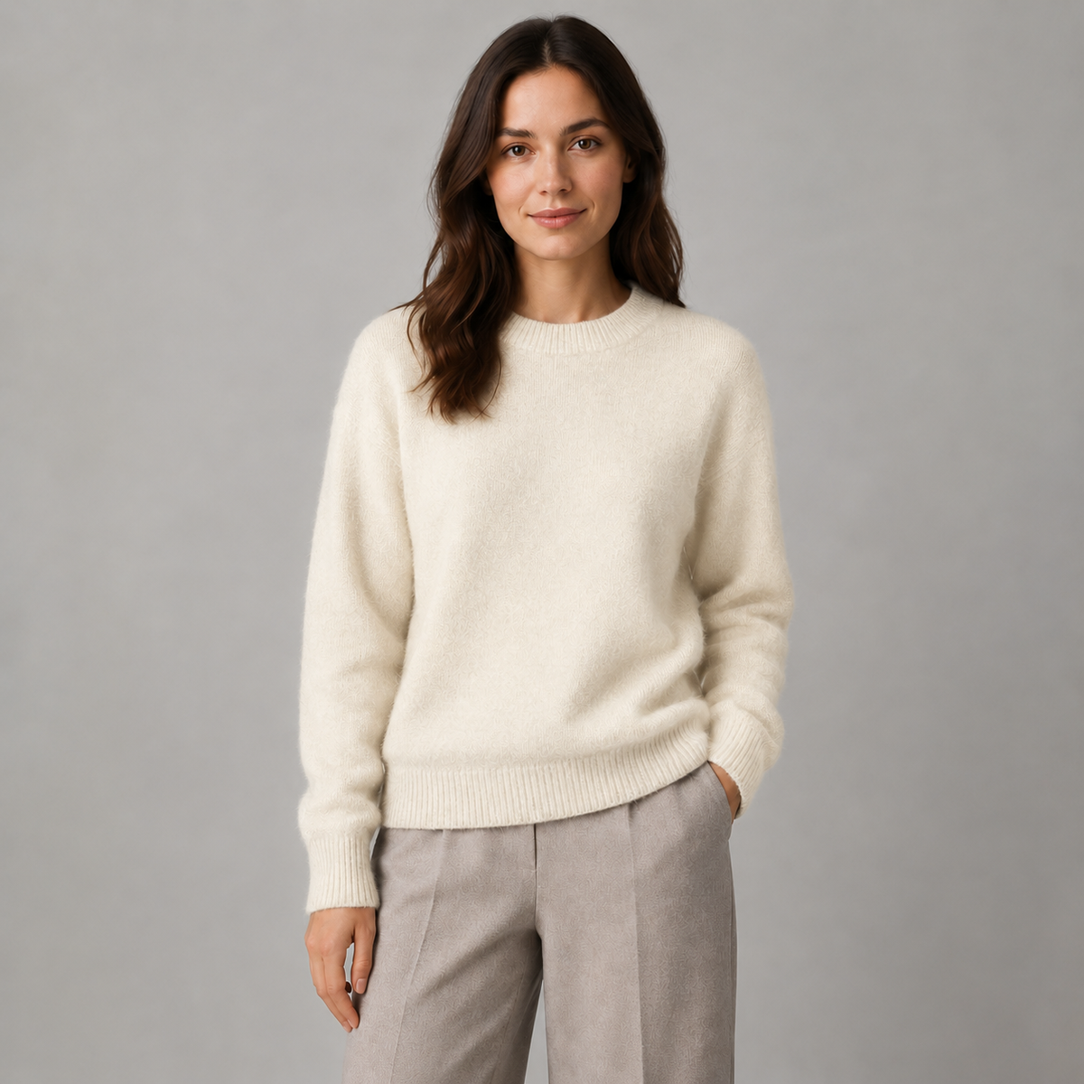 Women's Soft Knit Sweater – Relaxed Crew Neck