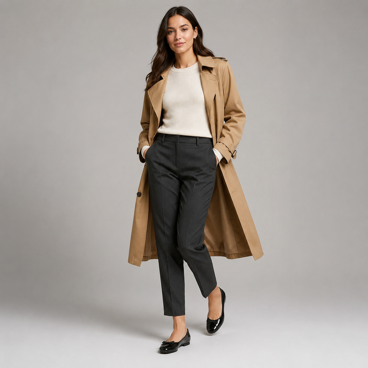 Women's Patent Bow Ballet Flats – Round Toe Block Heel