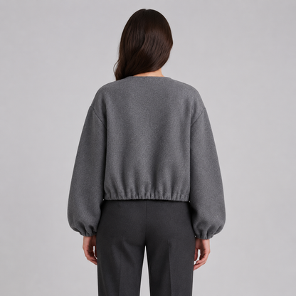 Women's Cropped Bomber Jacket – Elasticated Hem